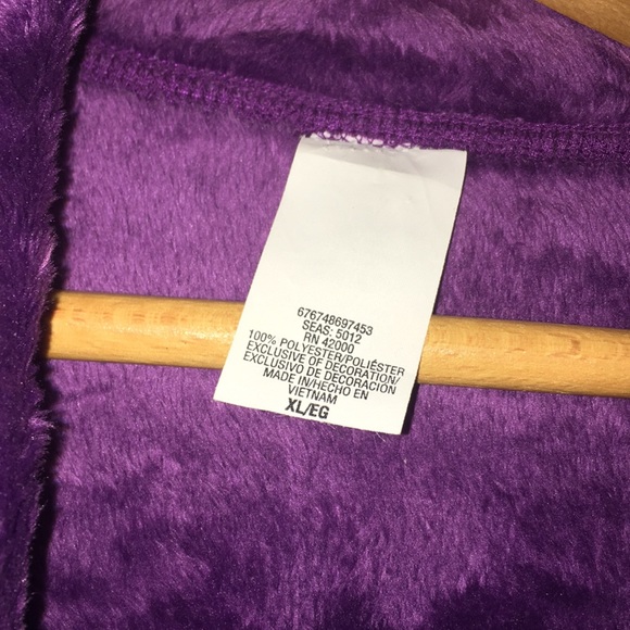 Reversible Purple Fuzzy Zip Up Jacket - Picture 2 of 4